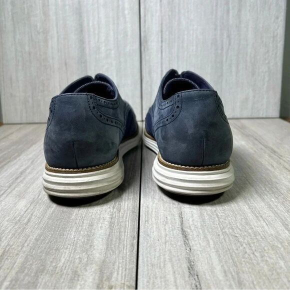 Cole Haan Grand.OS ZeroGrand WingTip Oxford Blue Dress Shoes Mens Size 11.5 - Picture 7 of 10